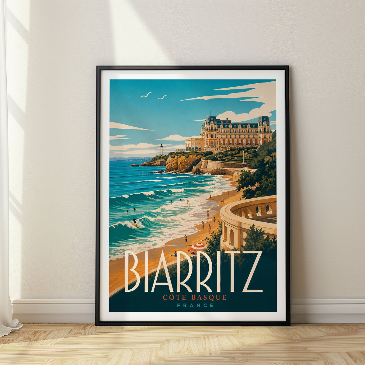 Biarritz travel poster, France
