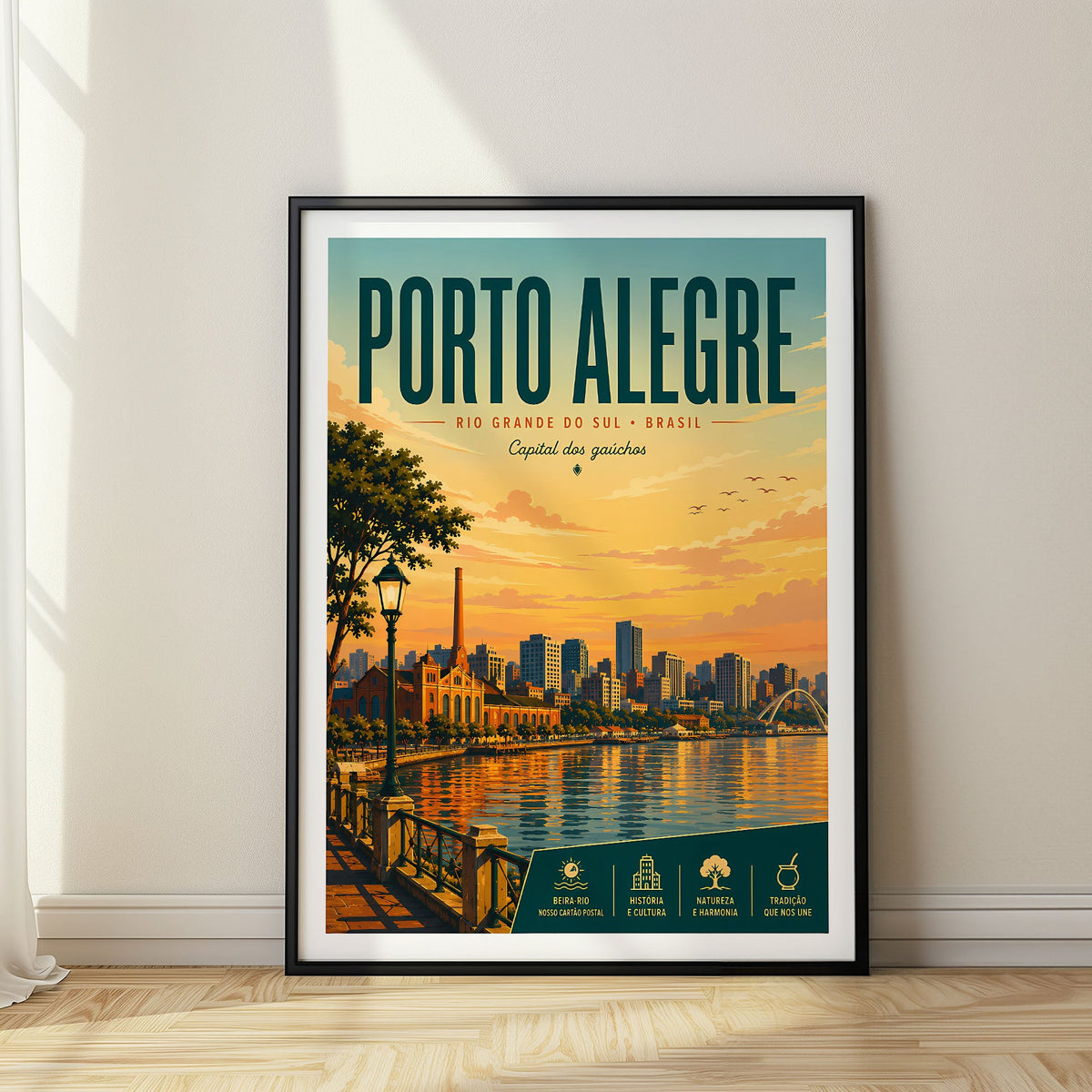 Porto Alegre travel poster, Brazil