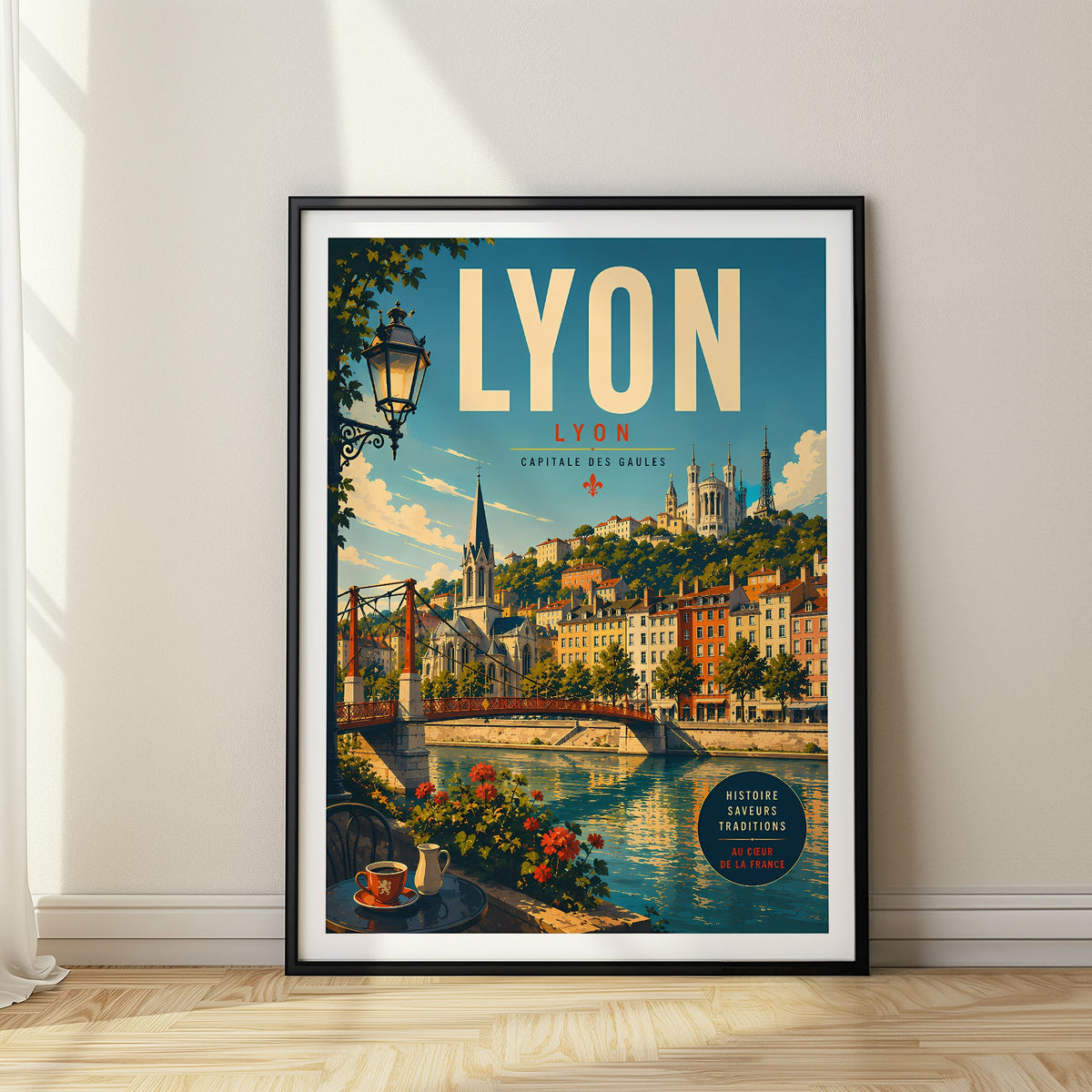 Lyon travel poster, France