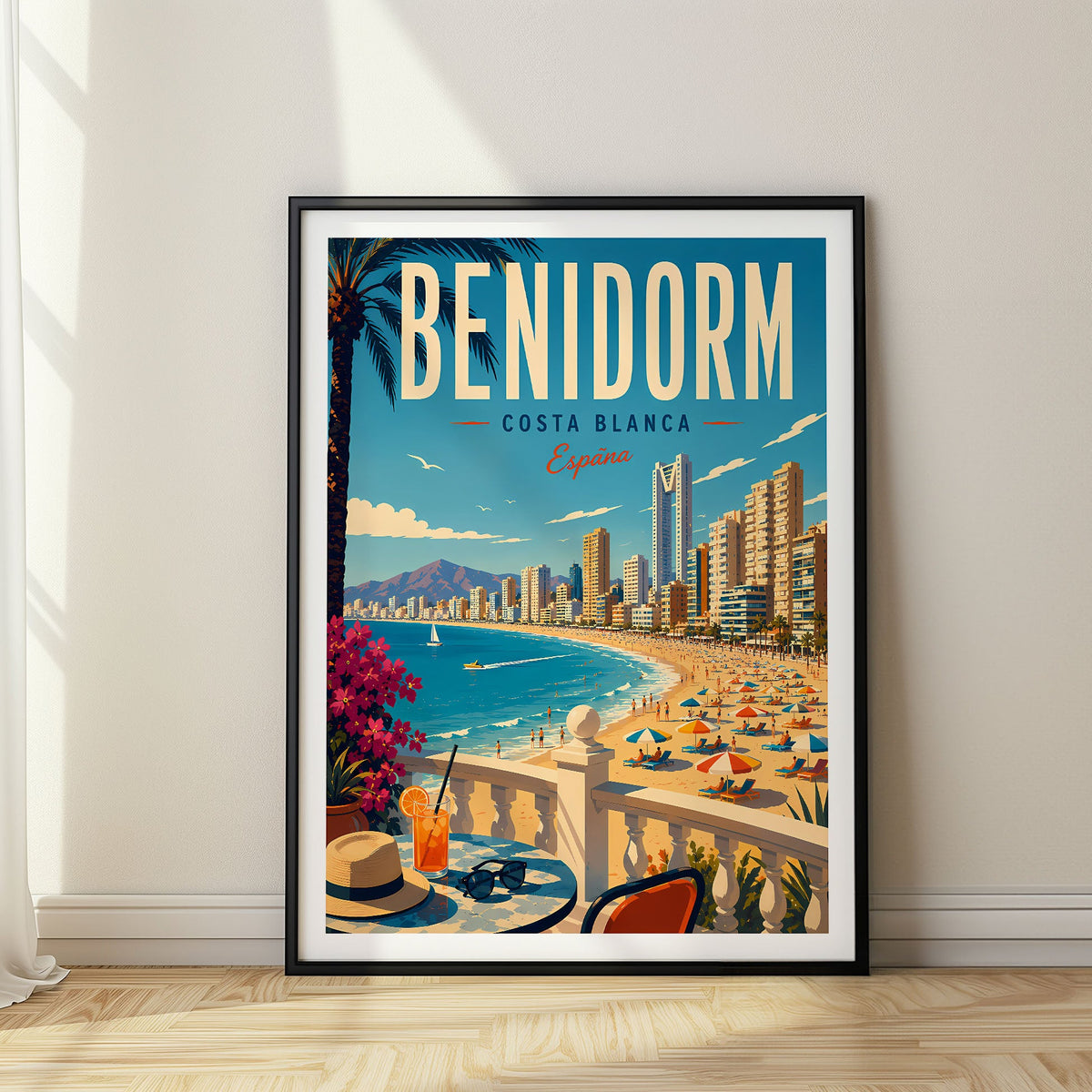 Benidorm travel poster, Spain