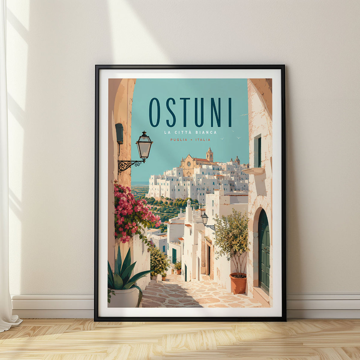 Ostuni travel poster, Italy
