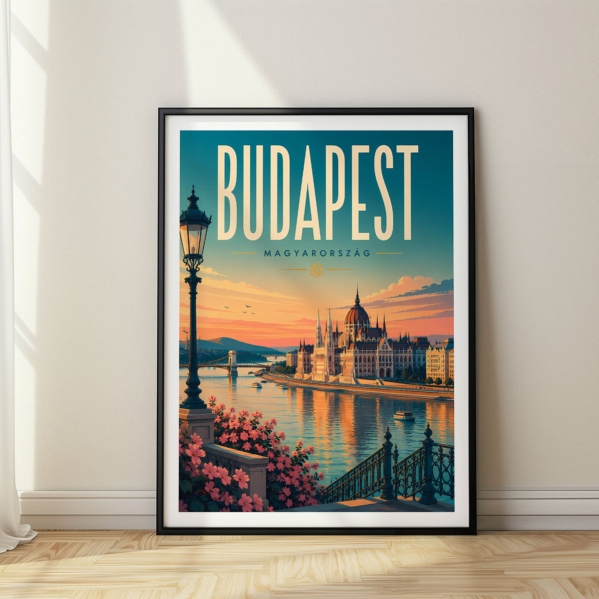 Budapest travel poster, Hungary wall art