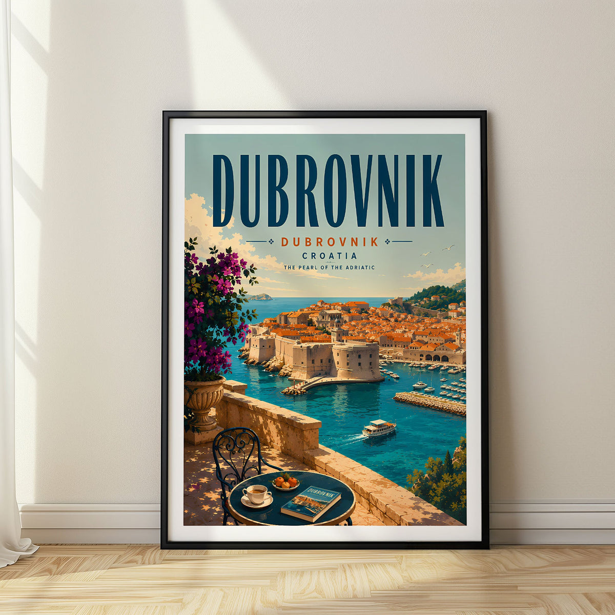 Dubrovnik travel poster, Croatia