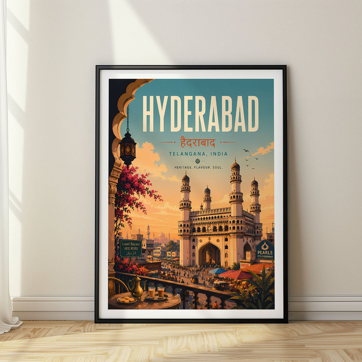 Hyderabad travel poster, India