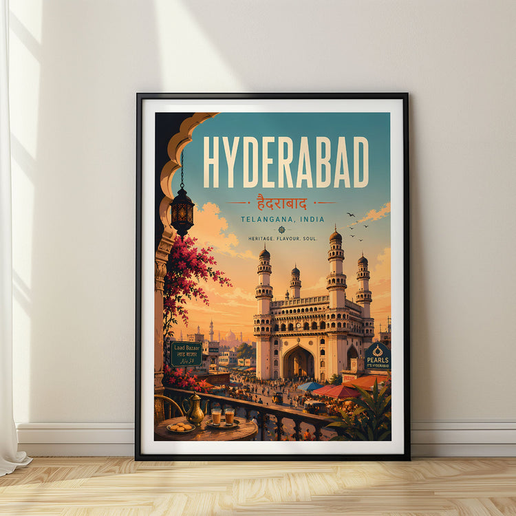 Hyderabad travel poster, India