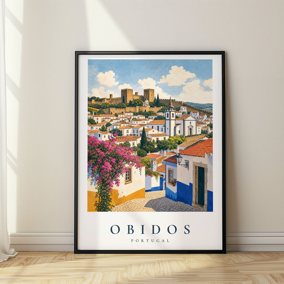 Obidos travel poster, Portugal