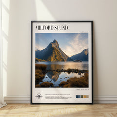 Milford Sound Modern Photography Travel Poster – New Zealand