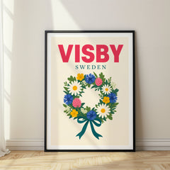 Visby Pop Art Travel Poster – Sweden