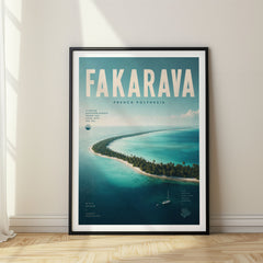 Fakarava Bold Typography Travel Poster – French Polynesia