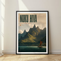 Nuku Hiva Bold Typography Travel Poster – French Polynesia