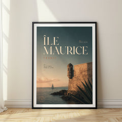 ile maurice Bold Typography Travel Poster – France