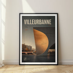 Villeurbanne Bold Typography Travel Poster – France