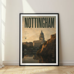 Nottingham Bold Typography Travel Poster – United Kingdom