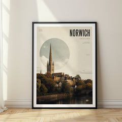 Norwich Bold Typography Travel Poster – United Kingdom