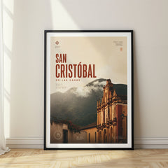 San Cristobal de las Casas Bold Typography Travel Poster – Mexico