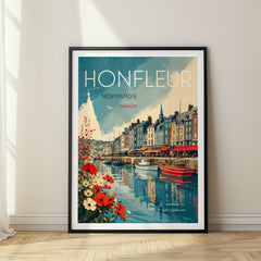 Honfleur Retro Travel Poster – France