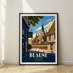 Beaune Retro Travel Poster – France