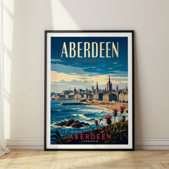 Aberdeen Retro Travel Poster – United Kingdom