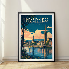 Inverness Retro Travel Poster – United Kingdom