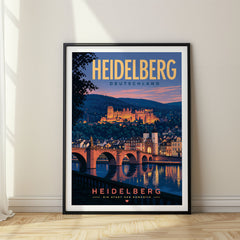 Heidelberg Retro Travel Poster – Germany