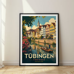 Tübingen Retro Travel Poster – Germany