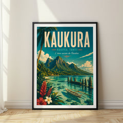 Kaukura Retro Travel Poster – French Polynesia