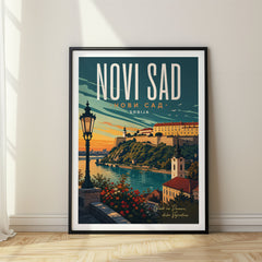 Novi Sad Retro Travel Poster – Serbia