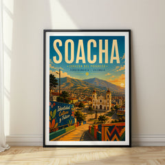 Soacha Retro Travel Poster – Colombia