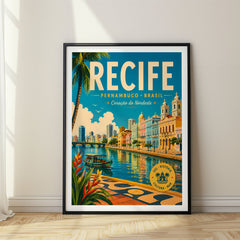Recife Retro Travel Poster – Brazil