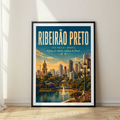 Ribeirão Preto Retro Travel Poster – Brazil