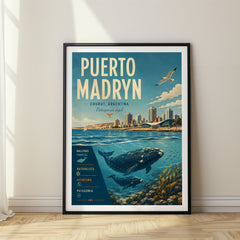 Puerto Madryn Retro Travel Poster – Argentina