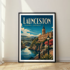 Launceston Retro Travel Poster – Australia