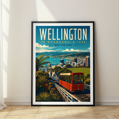 Wellington Retro Travel Poster – New Zealand