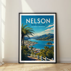 Nelson Retro Travel Poster – New Zealand