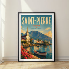 Saint-Pierre Retro Travel Poster – France