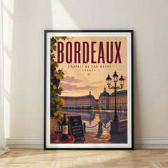 Bordeaux Retro Travel Poster – France