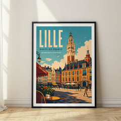 Lille Retro Travel Poster – France