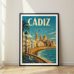 Cádiz Retro Travel Poster – Spain