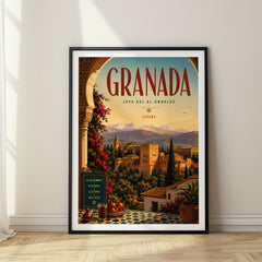 Granada Retro Travel Poster – Spain