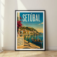 Setúbal Retro Travel Poster – Portugal