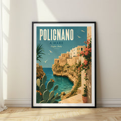 Polignano Retro Travel Poster – Italy