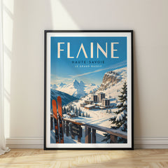 Flaine Retro Travel Poster – France