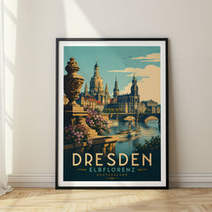 Dresden Retro Travel Poster – Germany