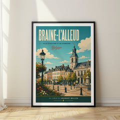 Braine-l’Alleud Retro Travel Poster – Belgium