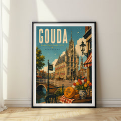 Gouda Retro Travel Poster – Netherlands