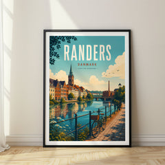 Randers Retro Travel Poster – Denmark