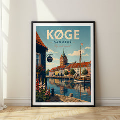 Køge Retro Travel Poster – Denmark