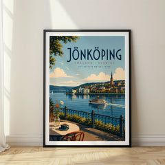 Jönköping Retro Travel Poster – Sweden