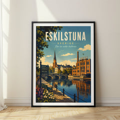 Eskilstuna Retro Travel Poster – Sweden