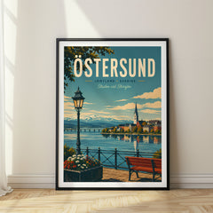 Östersund Retro Travel Poster – Sweden